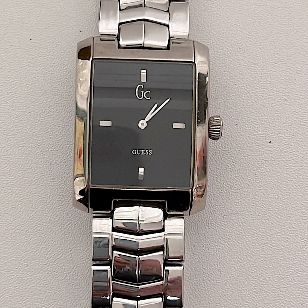 Vintage Guess Collection Black Face Stainless Steel Ladies Watch